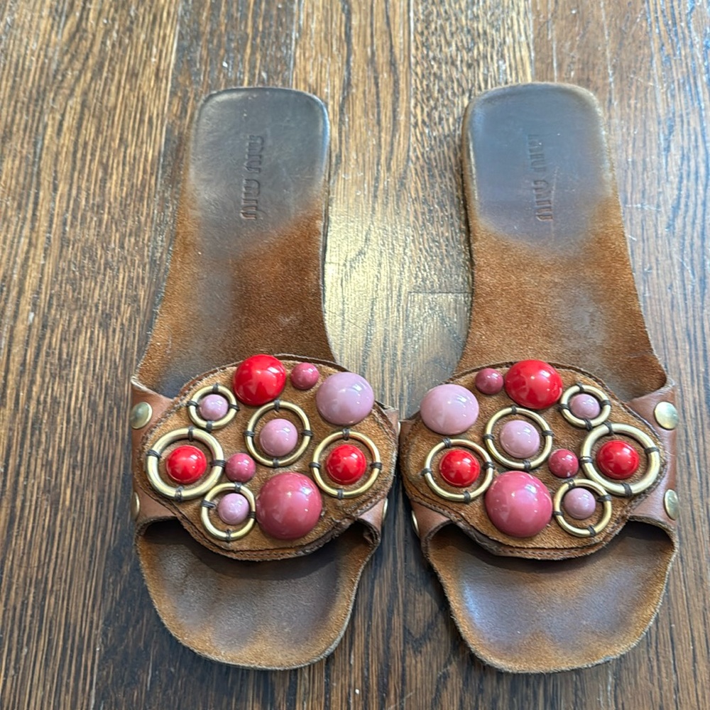 Miu Miu Slides Sandals size 37.5 7.5